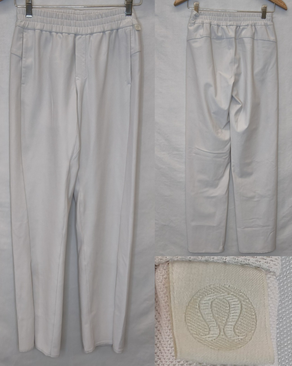 Lululemon Pant Women's 4 Cream Stretch Woven Split leg Straight Leg #W5650